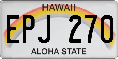 HI license plate EPJ270
