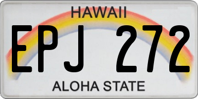 HI license plate EPJ272