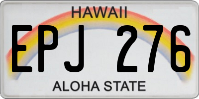HI license plate EPJ276