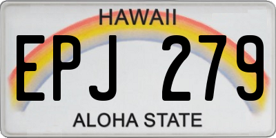 HI license plate EPJ279