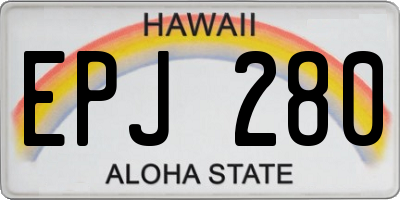 HI license plate EPJ280