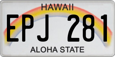 HI license plate EPJ281