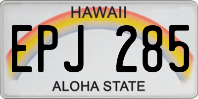 HI license plate EPJ285