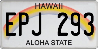 HI license plate EPJ293