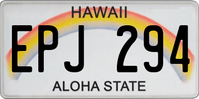 HI license plate EPJ294