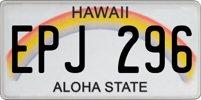 HI license plate EPJ296