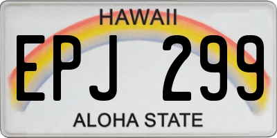 HI license plate EPJ299