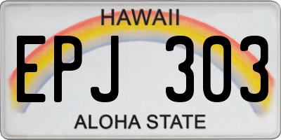 HI license plate EPJ303