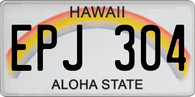 HI license plate EPJ304