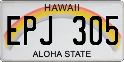 HI license plate EPJ305