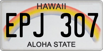 HI license plate EPJ307