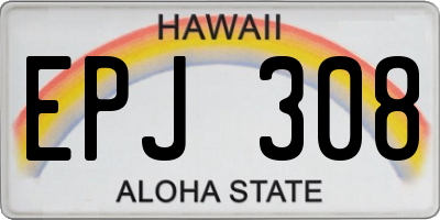 HI license plate EPJ308