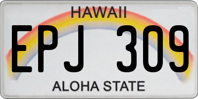 HI license plate EPJ309