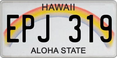 HI license plate EPJ319