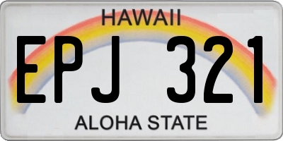 HI license plate EPJ321