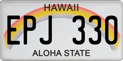 HI license plate EPJ330