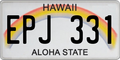 HI license plate EPJ331