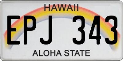 HI license plate EPJ343