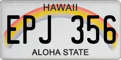 HI license plate EPJ356