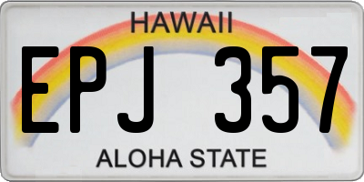 HI license plate EPJ357