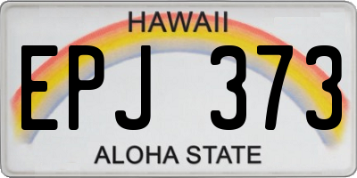 HI license plate EPJ373