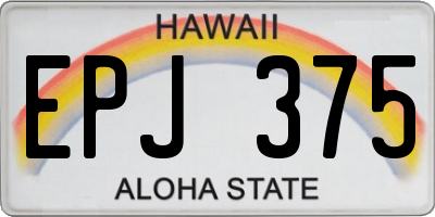 HI license plate EPJ375