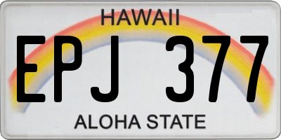 HI license plate EPJ377