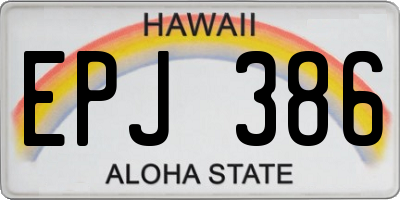 HI license plate EPJ386