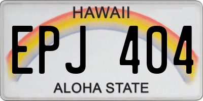HI license plate EPJ404