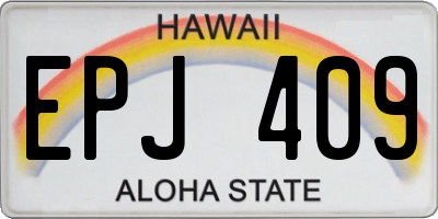 HI license plate EPJ409