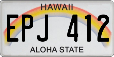 HI license plate EPJ412