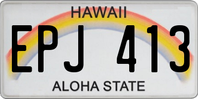 HI license plate EPJ413