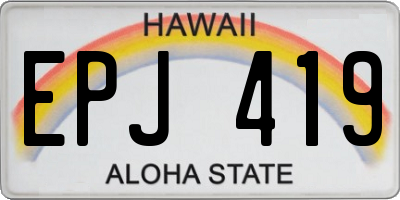 HI license plate EPJ419