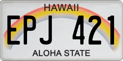 HI license plate EPJ421