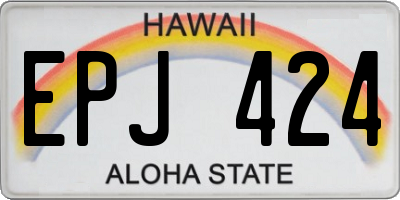 HI license plate EPJ424