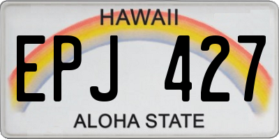 HI license plate EPJ427