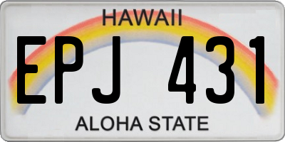 HI license plate EPJ431