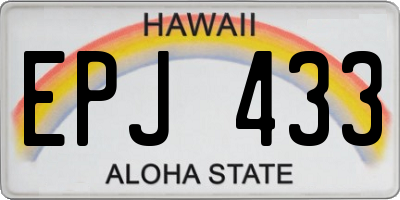 HI license plate EPJ433