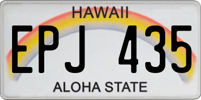 HI license plate EPJ435