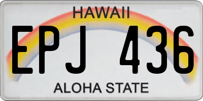 HI license plate EPJ436