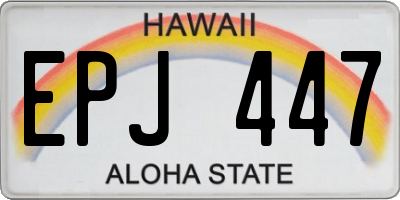 HI license plate EPJ447