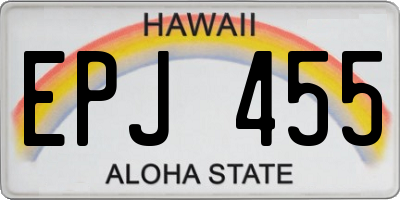 HI license plate EPJ455