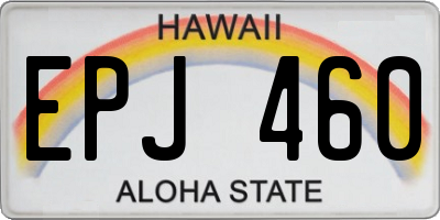 HI license plate EPJ460