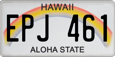 HI license plate EPJ461