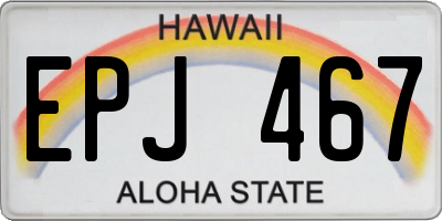 HI license plate EPJ467