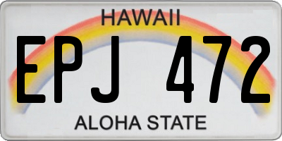 HI license plate EPJ472
