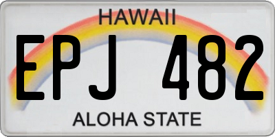 HI license plate EPJ482