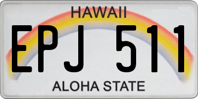 HI license plate EPJ511