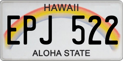 HI license plate EPJ522