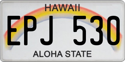 HI license plate EPJ530